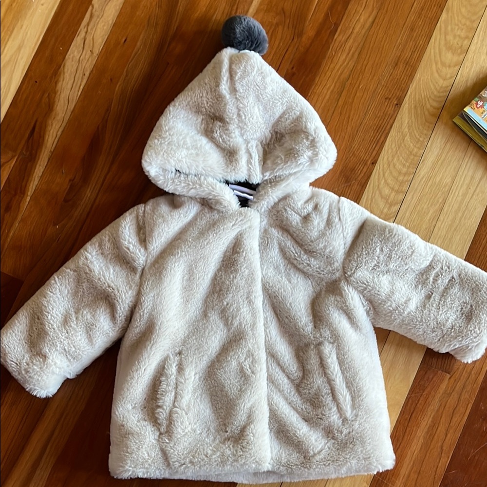 Cozy White Kids Jacket with Hood